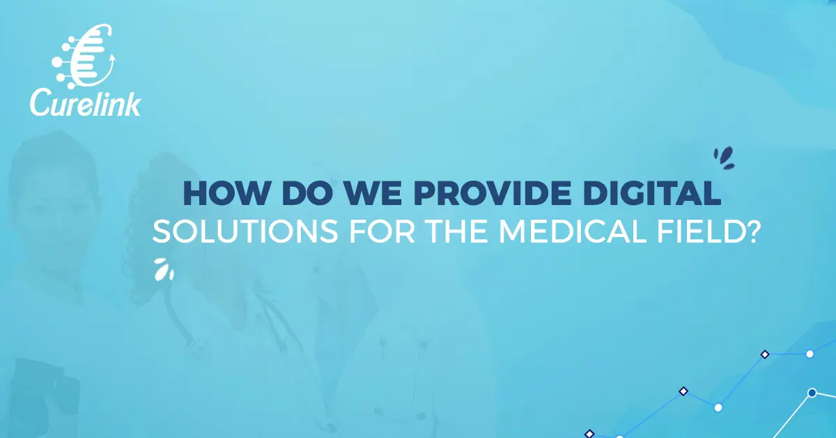 Doctor using a tablet with digital health icons—visualizing CureLink’s end-to-end digital medical solutions in Egypt.