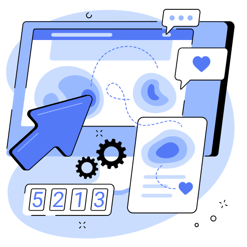 Illustration showing user-engagement tracking on the CureLink website